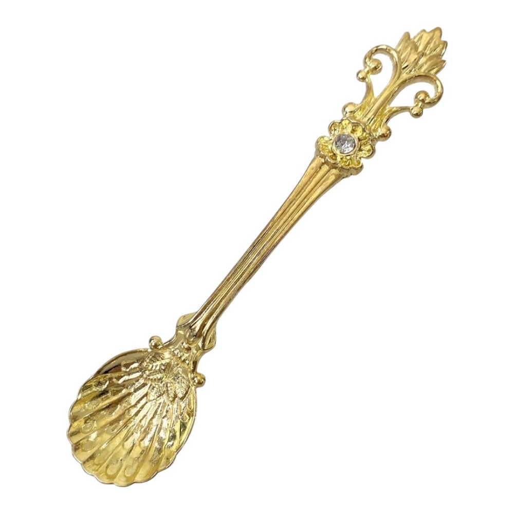 Vintage-style gold-tone mini teaspoon - Picture 6 of 11